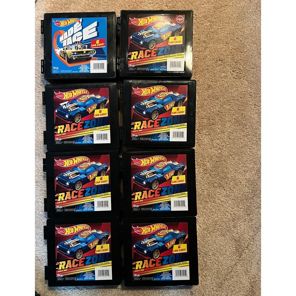 Hot Wheels 6-Car Storage Cases Boxes - Made to Race & Race Zone lot of 8